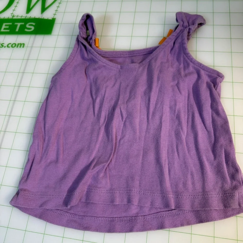 Y2K Gymboree Purple Tropical Bow Tank Top Girls Size 2T Summer Flip Flop